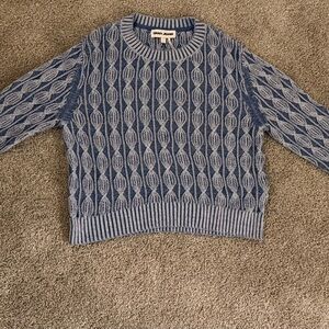 DKNY Textured Blue and Gray Women's Sweater